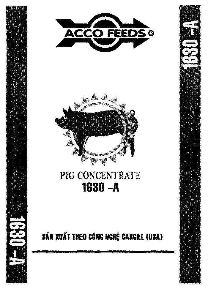 Mẫu nhãn hiệu CARGILL ACCO FEEDS PIG CONCENTRATE 1630-A