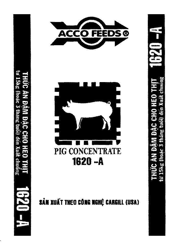 Mẫu nhãn hiệu CARGILL ACCO FEEDS PIG CONCENTRATE 1620-A