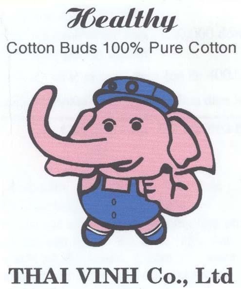 Mẫu nhãn hiệu THAI VINH HEALTHY COTTON BUDS 100% PURE COTTON CO., LTD
