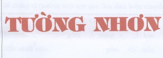 Mẫu nhãn hiệu TƯờNG NHƠN