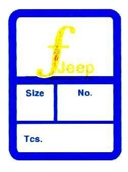 Mẫu nhãn hiệu FJEEP SIZE NO TCS