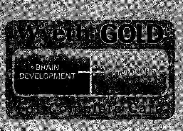 Mẫu nhãn hiệu WYETH GOLD FOR COMPLETE CARE