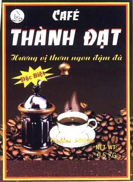 Mẫu nhãn hiệu THàNH ĐạT HUONG VI THOM NGON DAM DA COFFEE CAFE100%