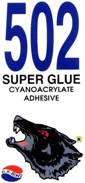 Mẫu nhãn hiệu 502 SUPER GLUE CYANOACRYLATE ADHESIVE H.K BOND