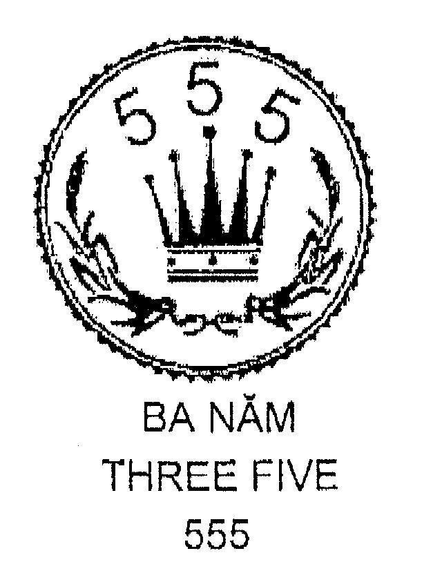 Mẫu nhãn hiệu BA NĂM THREE FIVE 555
