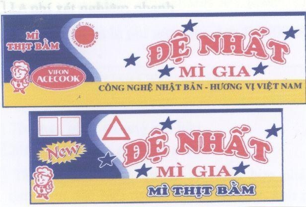 Mẫu nhãn hiệu VIFON ACECOOK Đệ Nhất Mì Gia Mì Thịt Băm