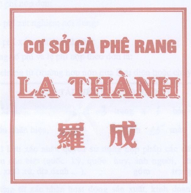 Mẫu nhãn hiệu LA THàNH CƠ Sở Cà PHÊ RANG