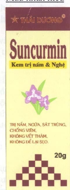 Mẫu nhãn hiệu THáI DƯƠNG SUNCURMIN KEM TRị NấM & NGHệ