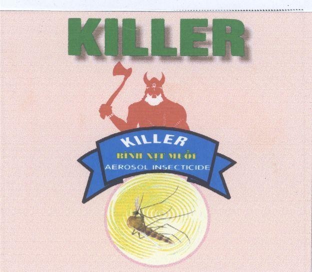 Mẫu nhãn hiệu KILLER AEROSOL BìNH XịT MUỗI INSECTICIDE