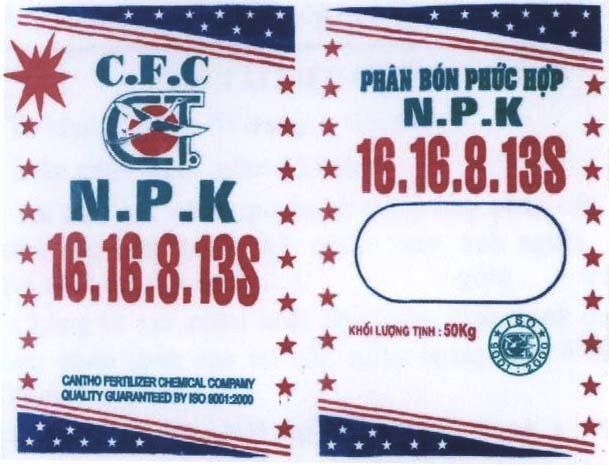 Mẫu nhãn hiệu C F C CT N P K Phân Bón Phức Hợp 16.16.8.13S