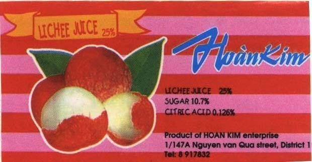 Mẫu nhãn hiệu HOàN KIM LICHEE JUICE