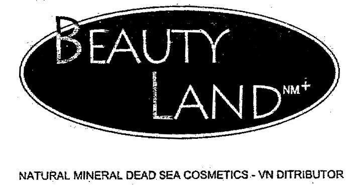 Mẫu nhãn hiệu BEAUTY LAND NM NATURAL MINERAL DEAD SEA COSMETICS DITRIBUTOR