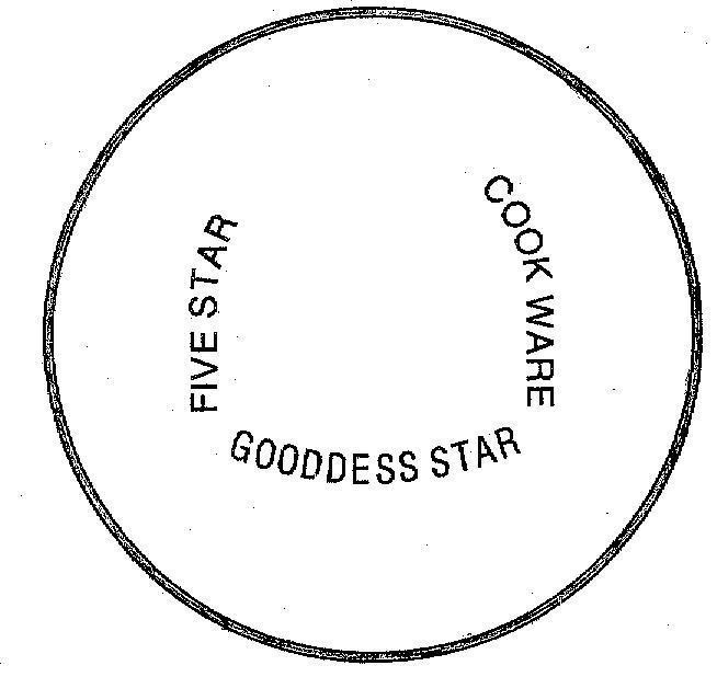 Mẫu nhãn hiệu COOK WARE FIVE STAR GOODDESS STAR