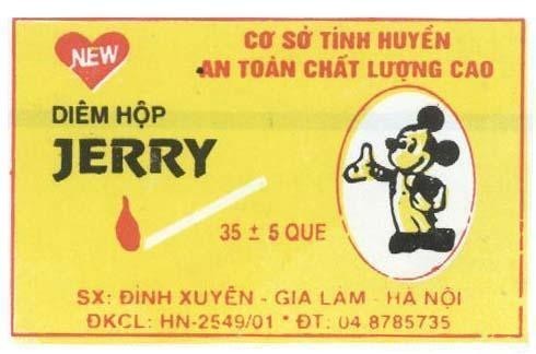 Mẫu nhãn hiệu JERRY TíNH HUYềN CO SO AN TOAN CHAT LUONG CAO DIEM HOP