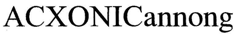 Mẫu nhãn hiệu ACXONICannong
