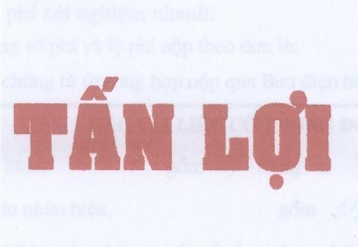 Mẫu nhãn hiệu TấN LợI