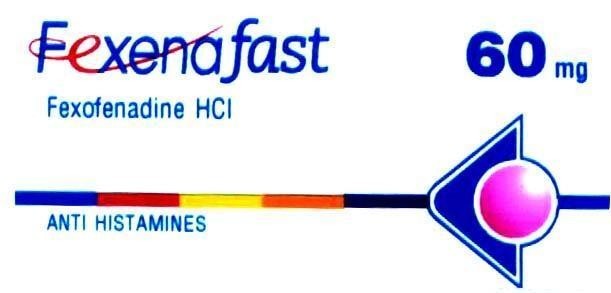 Mẫu nhãn hiệu FEXENAFAST FEXOFENADINE HCI ANTI HISTAMINES