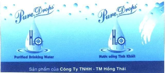 Mẫu nhãn hiệu HồNG THáI H2O PURE DROPS PURIFIED DRINKING WATER