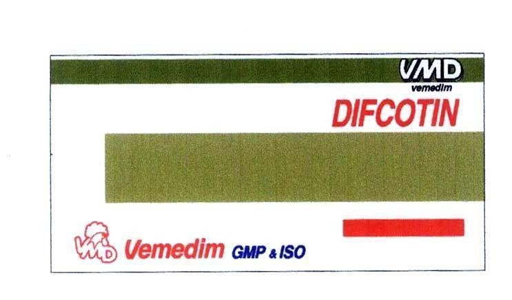 Mẫu nhãn hiệu VMD DIFCOTIN VMD VEMEDIM GMP & ISO