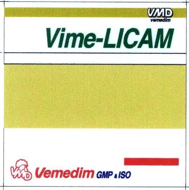 Mẫu nhãn hiệu VMD VIME-LICAM VMD VEMEDIM GMP & ISO