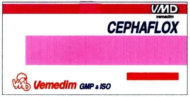 Mẫu nhãn hiệu VMD CEPHAFLOX VMD VEMEDIM GMP & ISO