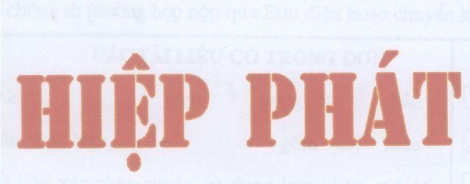 Mẫu nhãn hiệu HIệP PHáT