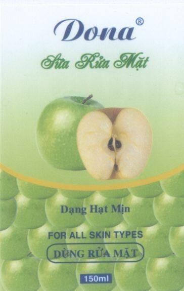 Mẫu nhãn hiệu DONA Sữa rửa mặt dạng hạt mịn