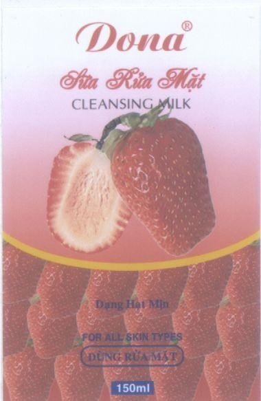 Mẫu nhãn hiệu DONA SữA RửA MặT CLEANSING MILK