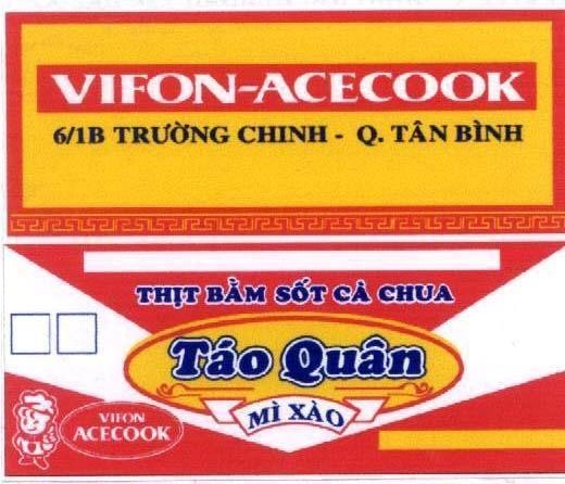 Mẫu nhãn hiệu VIFON-ACECOOK Táo Quân Thịt Bằm Sốt Cà Chua Mì Xào