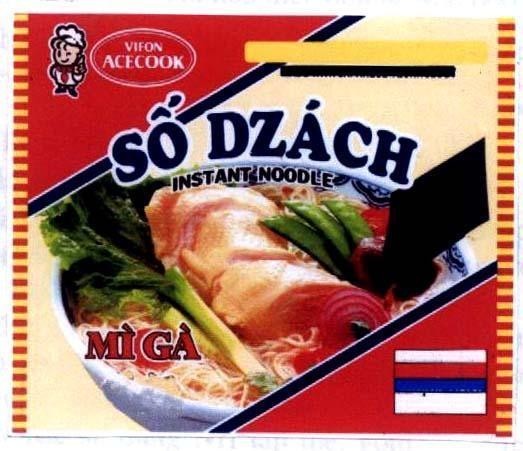 Mẫu nhãn hiệu VIFON ACECOOK Số Dzách Mì Gà