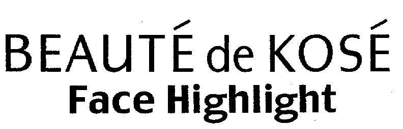 Mẫu nhãn hiệu BEAUTE DE KOSE FACE HIGHLIGHT