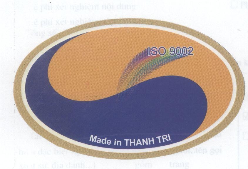 Mẫu nhãn hiệu THANH TRI ISO 9002 MADE IN