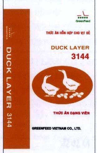 Mẫu nhãn hiệu GreenFeed DUCK LAYER GREENFEED VIETNAM CO., LTD 3144 Thức ăn dạng viên Thức ăn hỗn hợp cho vịt đẻ