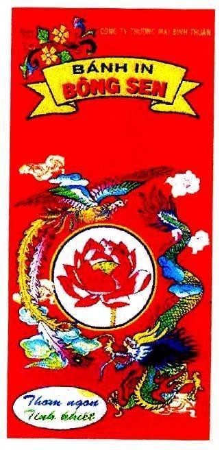 Mẫu nhãn hiệu Công ty thương mại Bình Thuận Bánh in bông sen
