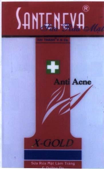 Mẫu nhãn hiệu SANTENEVA HAI THANH V N CO ANTI ACNE X-GOLD Sữa Rửa Mặt