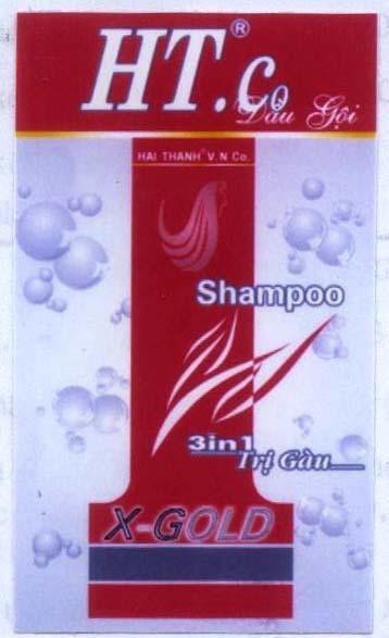 Mẫu nhãn hiệu HT CO HAI THANH V N CO SHAMPOO X-GOLD Dầu Gội 3 in 1 Trị Gàu