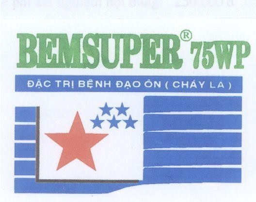 Mẫu nhãn hiệu BEMSUPER 75WP Đặc Trị Bệnh Đạo Ôn Cháy Lá