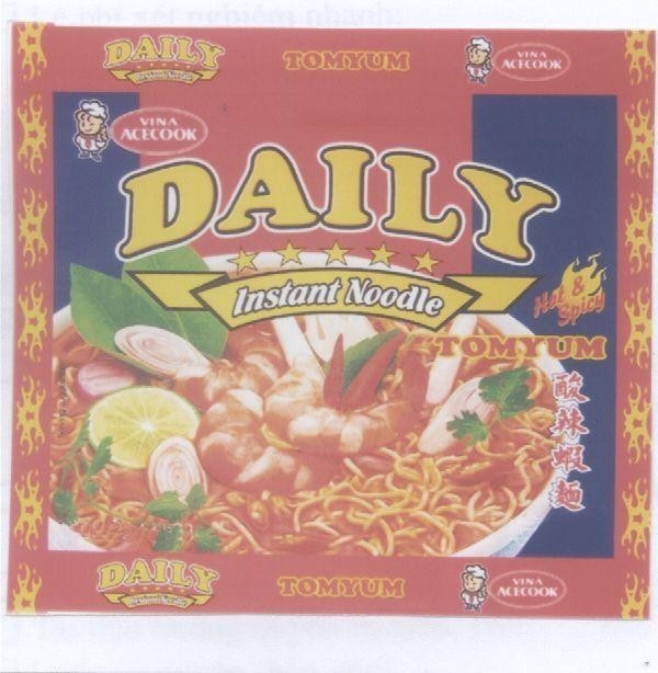 Mẫu nhãn hiệu VINA ACECOOK DAILY INSTANT NOODLE TOMYUM