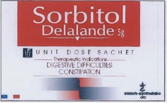 Mẫu nhãn hiệu SORBITOL DELALANDE 5G UNIT DOSE SACHET SANOFI-SYNTHELABO