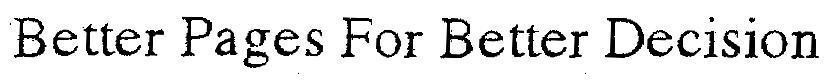 Mẫu nhãn hiệu BETTER PAGES FOR BETTER DECISION