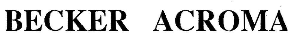 Mẫu nhãn hiệu BECKER ACROMA