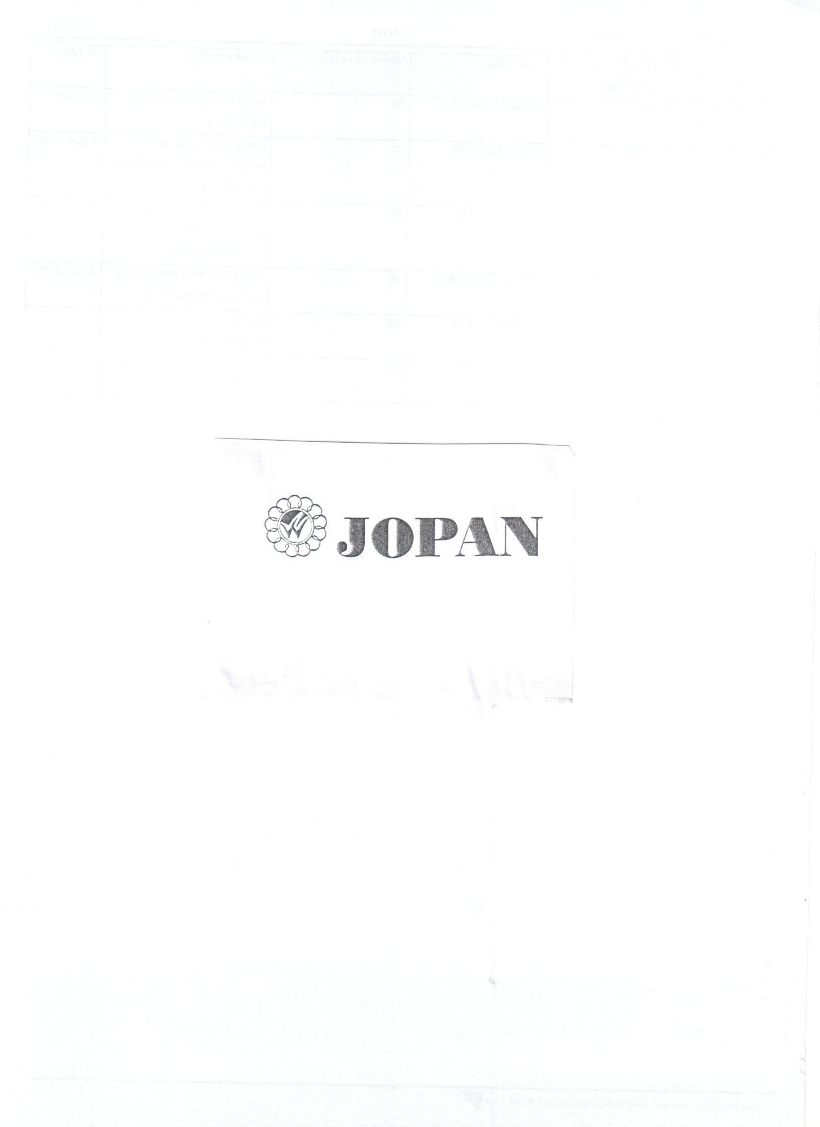 Mẫu nhãn hiệu V JOPAN