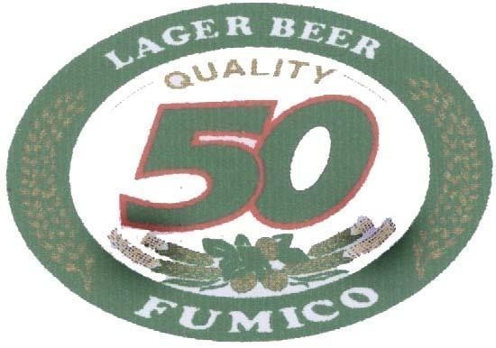 Mẫu nhãn hiệu LAGER BEER QUALITY 50 FUMICO