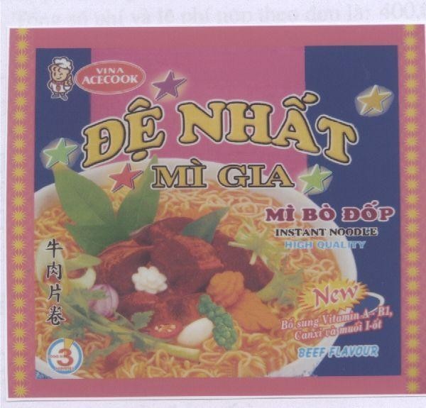 Mẫu nhãn hiệu Đệ NHấT Mì GIA VINA ACECOOK Mì Bò ĐốP INSTANT NOODLE HIGH QUALITY NEW THIT CUON NIU ROU PIAN
