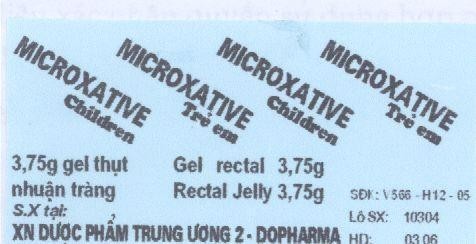Mẫu nhãn hiệu MICROXATIVE TRE EM CHILDREN XN DUOC PHAM TRUNG UONG 2 DOPHARMA