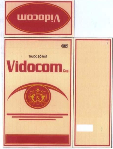 Mẫu nhãn hiệu Thuốc Bổ Mắt VIDOCOM CAP