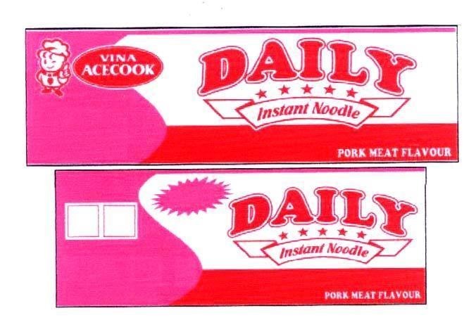 Mẫu nhãn hiệu VINA ACEOOK DAILY INSTANT NOODLE PORK MEAT FLAVOUR
