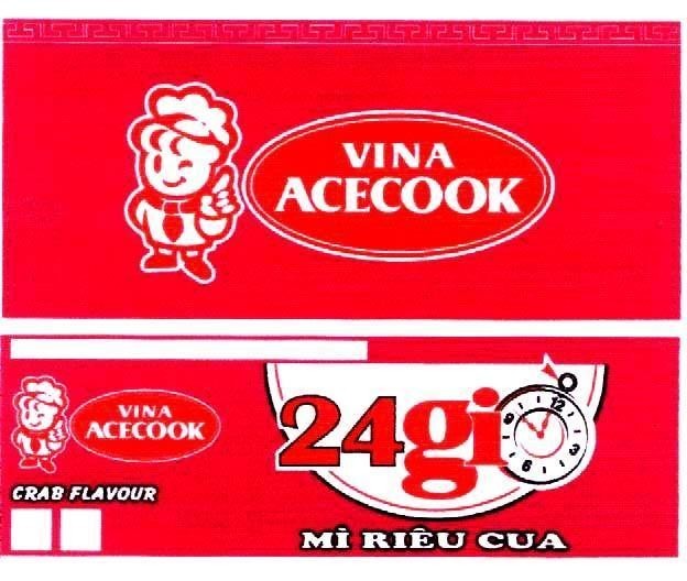 Mẫu nhãn hiệu VINA ACECOOK 24 GIờ Mì RIÊU CUA