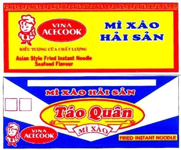 Mẫu nhãn hiệu VINA ACECOOK Mì Xào Hải Sản Táo Quân