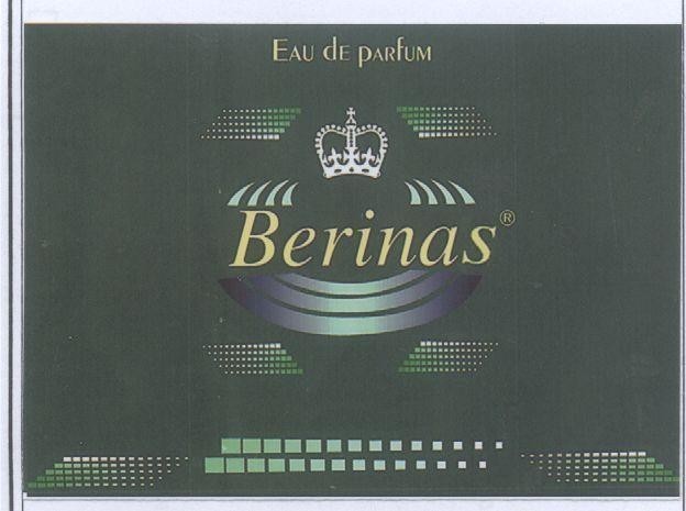 Mẫu nhãn hiệu BERINAS EAU DE PARFUM